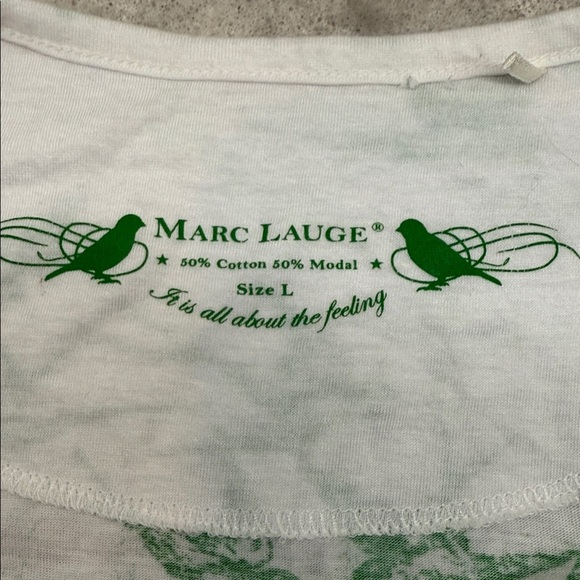 Women’s Marc Lauge Green & White Sleeveless Tank Top. L. 50% cotton 50% modal - Picture 6 of 7